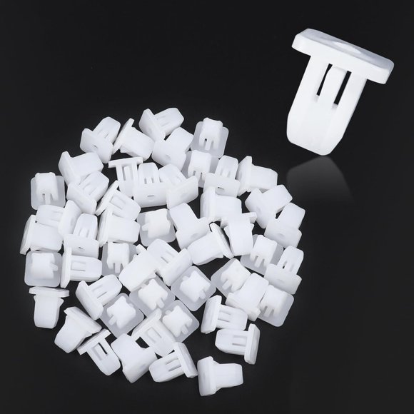 50 clips plásticos cuadrados blancos para parachoques de automóvil