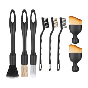 Ioensy - 8 Cepillos De Detalles Para Coche, Portátiles, Ligeros Y Versátiles Para Consola Central.