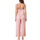 thumbnail image 3 of INSPIRE CHIC Conjuntos de pijama de satén para mujer de regreso a clases, top de cami, pantalones palazzo con antifaz para dormir, 3 piezas de ropa de dormir sedosa, L Rosa, 3 of 6