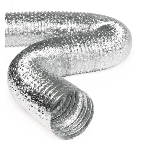 Tubo de conducto de aire HVAC Premium de 6 pulgadas, manguera de aluminio de 7,62 m de largo