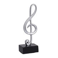 Bothyi - Figura Decorativa De Nota Musical, Estatua De Resina, Obra De Arte Artesanal Para Mueble De Tv Plateado