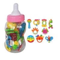 Figlio - Set Sonajeros Cascabel Mordedor Bebe Rosado 9 Piezas