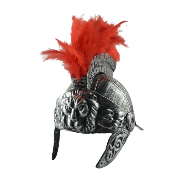 Casco romano vintage Usable Medieval Antiguo Traje Casco Vestido Sombrero Accesorios Juguete Casco corintio griego Caballero medieval para el hogar Plata
