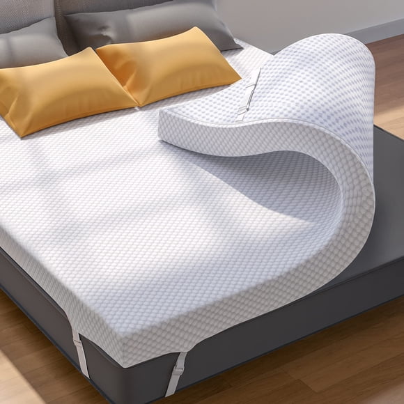 Sobrecolchón PERLECARE Queen de 10 cm de espuma viscoelástica con gel