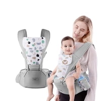 Babymine - Porta Bebé Ergonómico Asiento Multifuncional 6 En 1 Gris