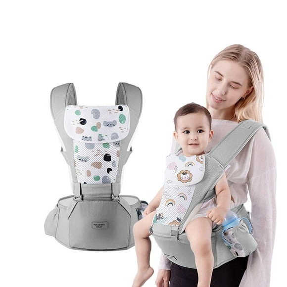 Porta Bebé Ergonómico Asiento Multifuncional 6 En 1 Gris