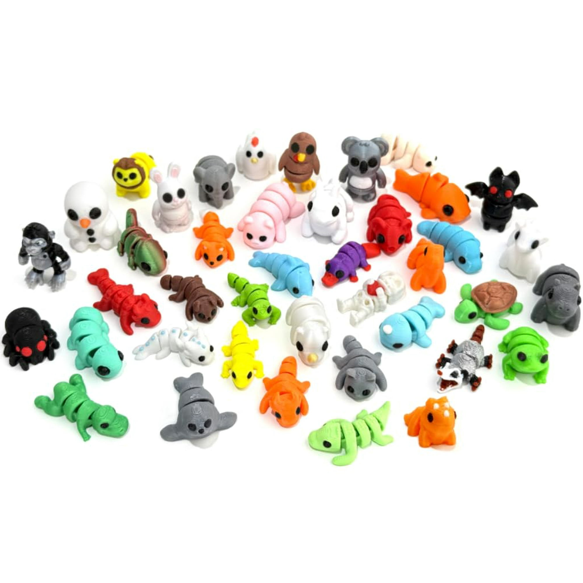 Genérico - Juego De Minifiguras De Animales, 41 Piezas, Juguete Flexible Articulado