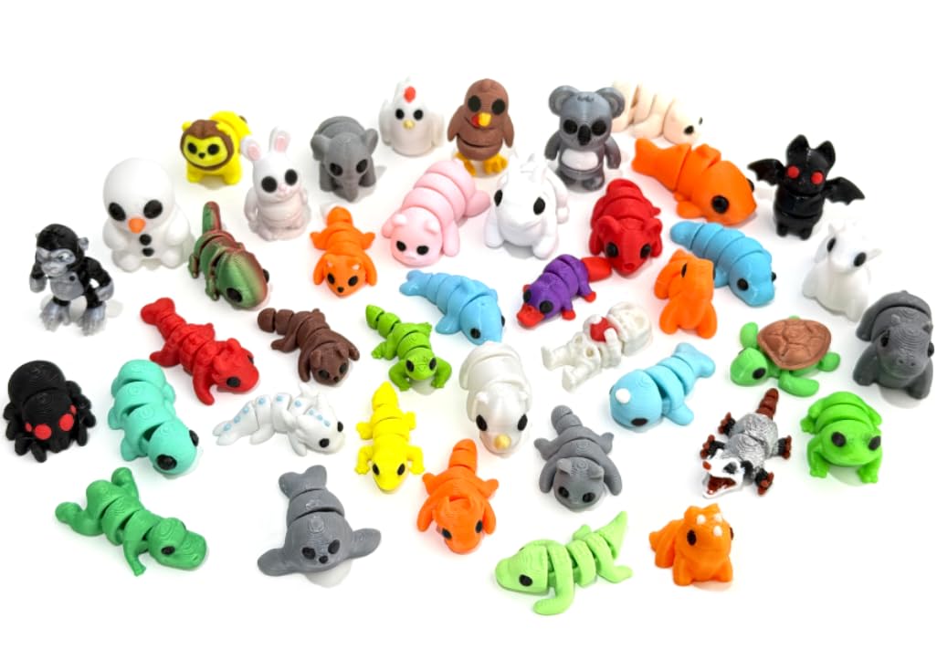 Genérico - Juego De Minifiguras De Animales, 41 Piezas, Juguete Flexible Articulado