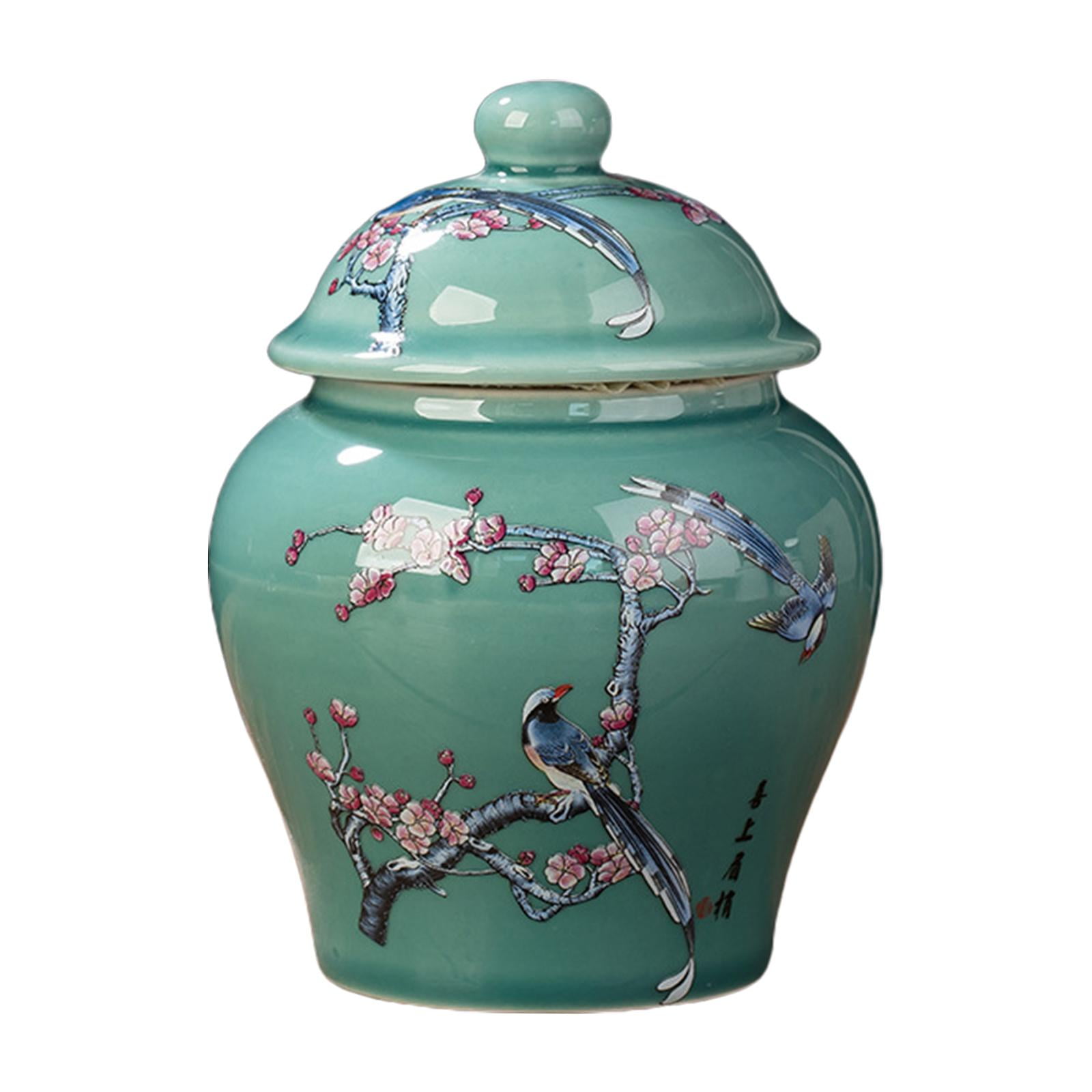 Bothyi - Jarrón De Cerámica Para Jengibre, Jarrón De Regalo Tradicional Para Decoración De Mesa De Escritorio De Oficina, Vientre De Flor De Ciruelo