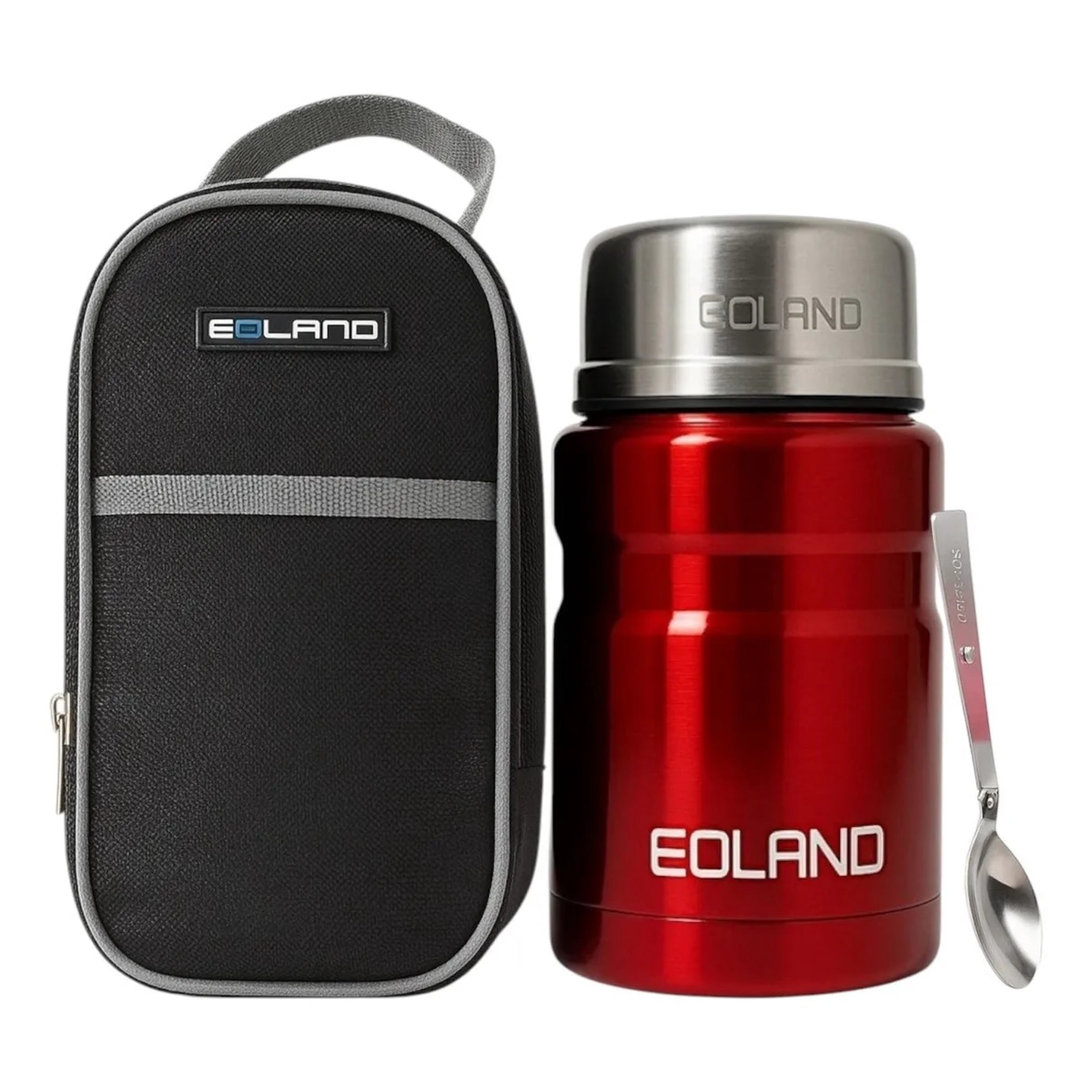 Eoland - Termo Comida Colacion 800ml Acero Inoxidable Bolso Cuchara