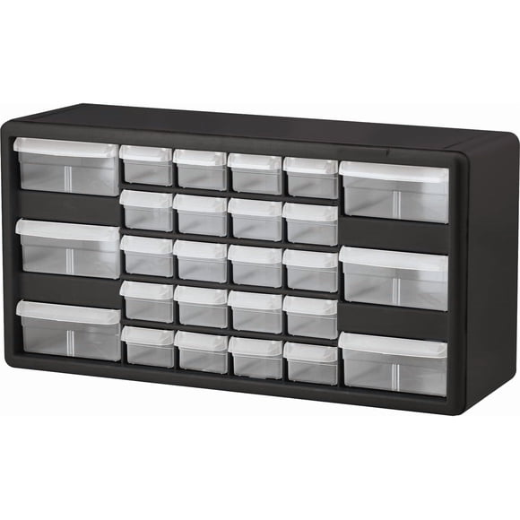 Gabinete organizador con cajones Akro-Mils de 26 cajones, 51 x 15 x 25 cm, negro