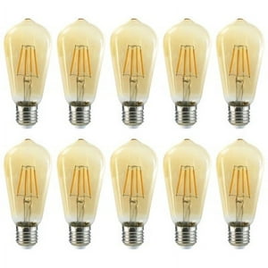 Hb Led - Pack 10 Ampolletas Led E-27 Filamento 6W St58 Sec
