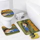 thumbnail image 4 of Yukee-theme 4-Piece Shower Curtain Set with Rugs, Waterproof Bathroom Decor Set Includes Bath Mat, U-Shaped Rug, Toilet Lid Cover and Curtain with Hooks, 4 of 6