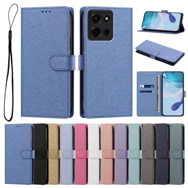 Cartera Funda para Motorola Moto G 2025 5G Carga Inalámbrica, Azul