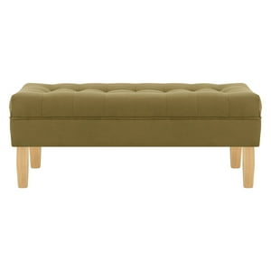 Bodevir - Banqueta Wood 2C Felpa 05 Verde Musgo