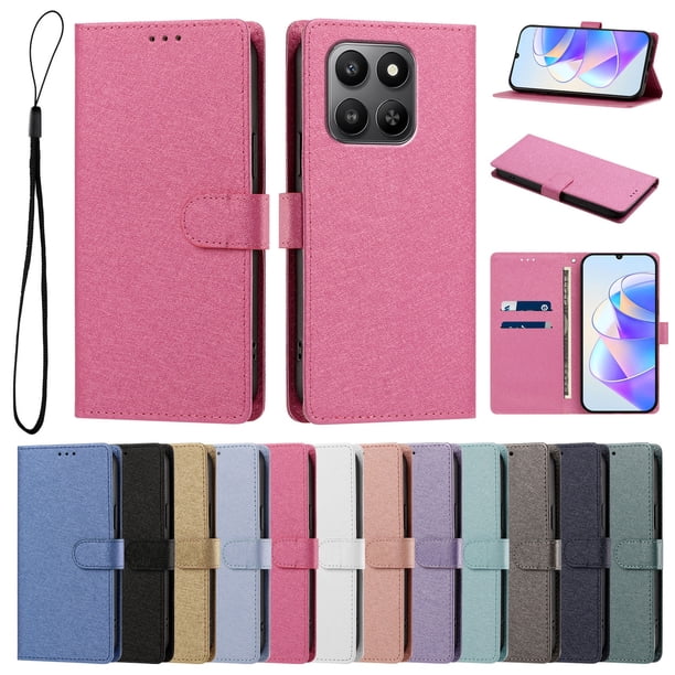 Cartera para Honor X7D con Soporte y Correa, Rojo Rosa