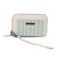 Billetera Mujer Lorenza Telar Turquesa Y Hueso Lincoln'S