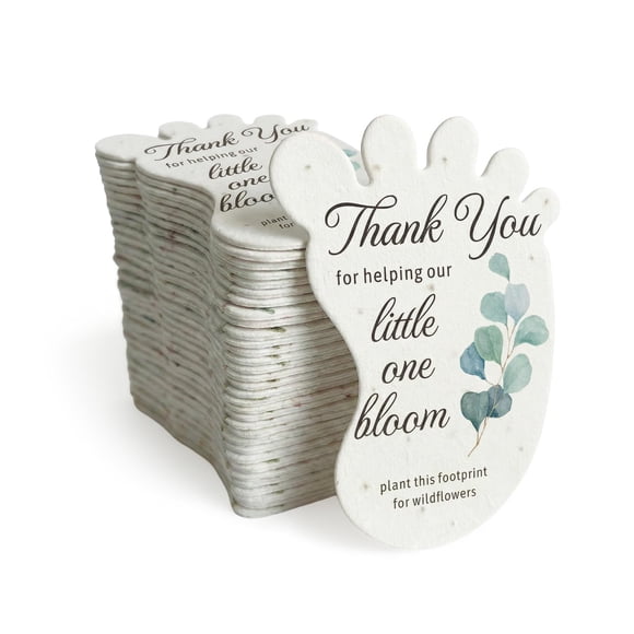Etiquetas de regalo plantables Seed Bloom 24 unidades verde con flores silvestres