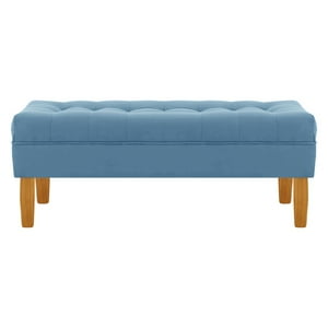 Bodevir - Banqueta Wood 2C Felpa 04 Azul Petroleo