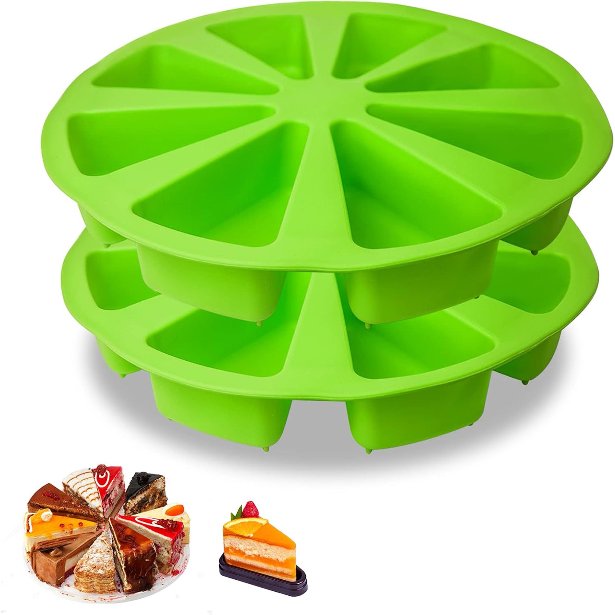 Triangular Muffin Molde triangular de silicona para bizcochos, 2 unidades, 8 cavidades ...