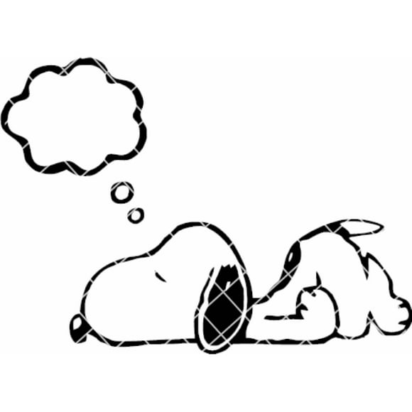 Sticker Snoopy Nube Pensamiento Decal Auto Camioneta