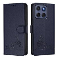 Funda Tipo Cartera Foxdock Para Motorola Edge 60 Con Soporte, Ranuras, Rfid, Diseño De Gato