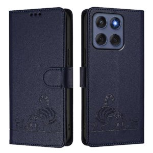 Funda Tipo Cartera Foxdock Para Motorola Edge 60 Con Soporte, Ranuras, Rfid, Diseño De Gato