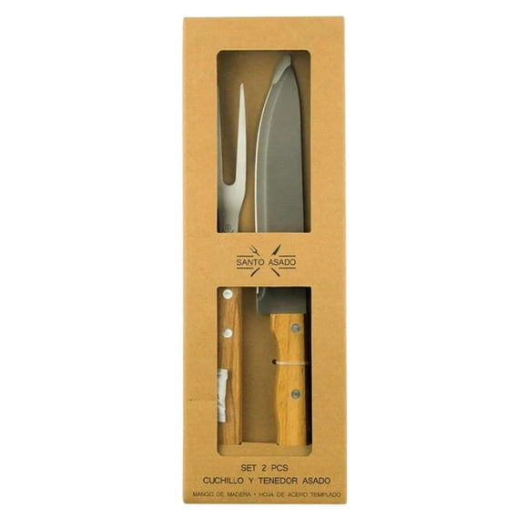 Set 2 Pzs Cuchillo Y Tenedor Asado Lyn