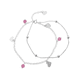 thumbnail image 3 of Tobillera de Plata Doble Cadena con Corazones y Circones, 3 of 3