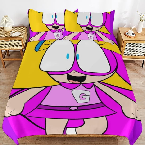 Hamster & Gretel Cartoon Bedding Sets Ultra Soft Skin-Friendly Duvet Cover 3 Piece, Cute Comforter Cover Bed Set for Boys Girls Kids
