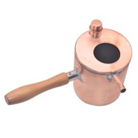 Magideal - Metal Crisol De Cera De Abejas Suministros De Mango De Madera Sin Llama Hornos Antiadherentes Diy Para Derretir Velas Hogar Artesanía Jardín Hirviendo