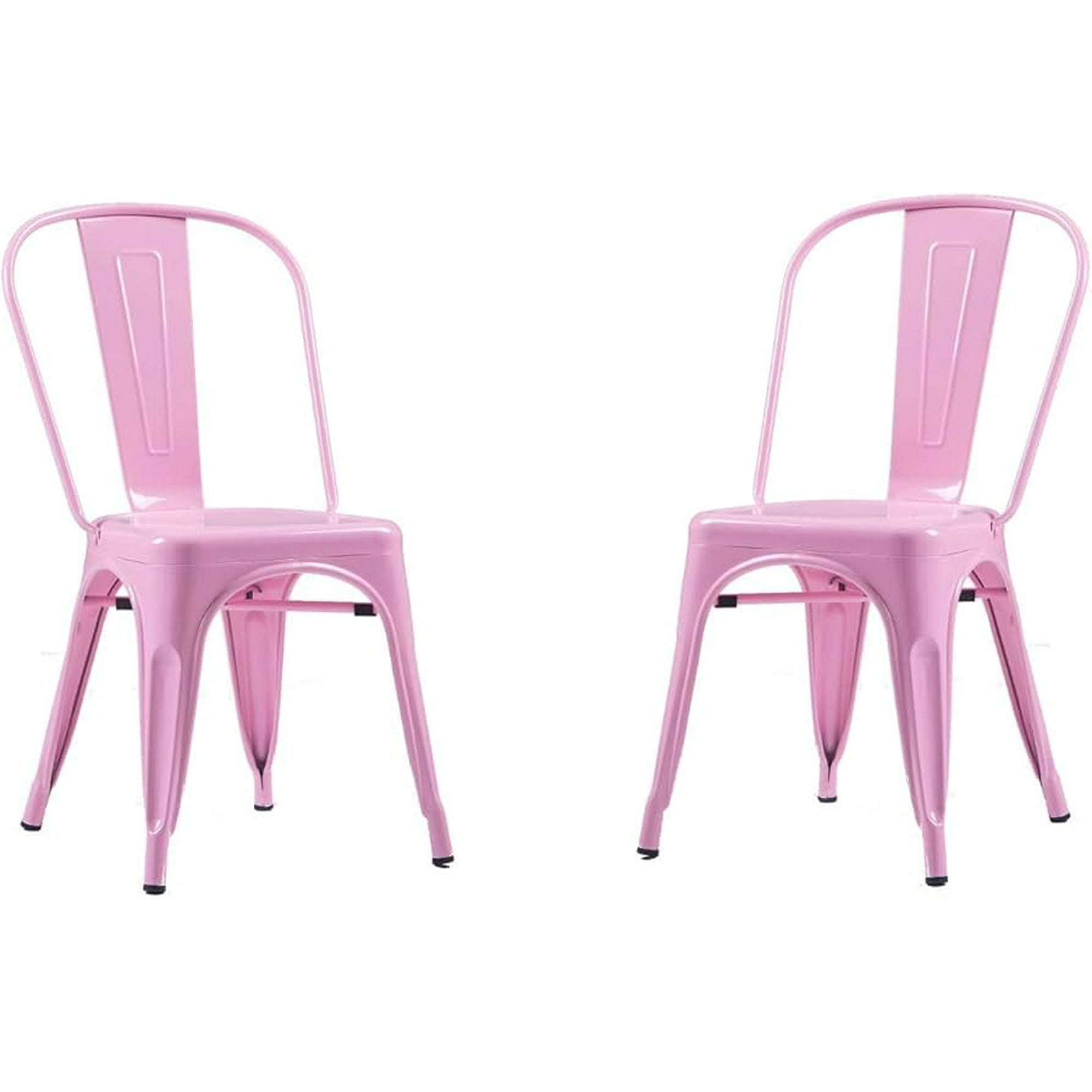 Habita2 Chile - Pack 2 Sillas Tolix Metalica Resistente Para Exterior - Rosado