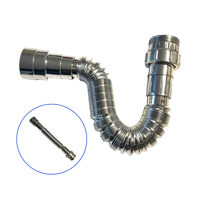 Aquakit - Alargador Sifon Acordeon Universal 1 1/4 Y 1 1/2 Cromado