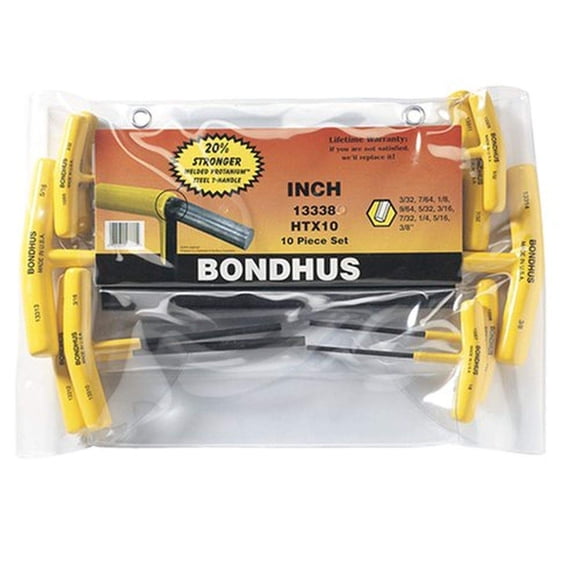 Mangos en T hexagonales Bondhus 3-8 mm multicolor – juego de 10 piezas