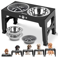 Cuencos Elevados Para Perros Jovrun Con 2 Platos De Acero Inoxidable