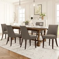 Sillas De Comedor Colamy Tapizadas, Juego De 6 Unidades, Color Marrón De Mediados De Siglo