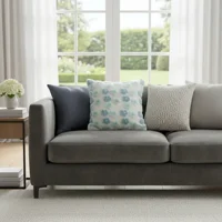 Casadeliacl - Funda De Cojín Bordada Flores 45X45 Cm 6 Uni - Celeste Claro - Flores Bordadas