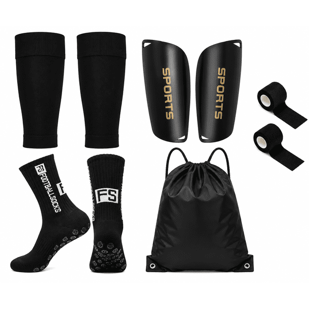 Kit Entrenamiento Fútbol Canilleras Medias Antideslizantes Bolso