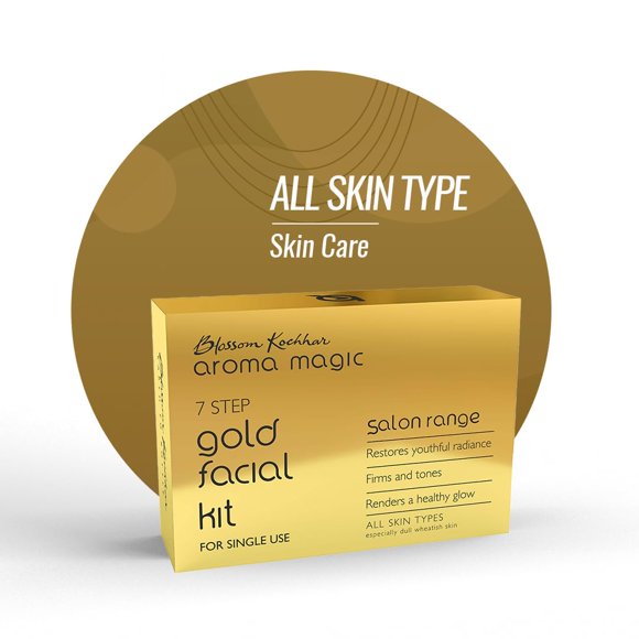 Kit facial Aroma Magic Gold para el cuidado natural de la piel de un solo uso