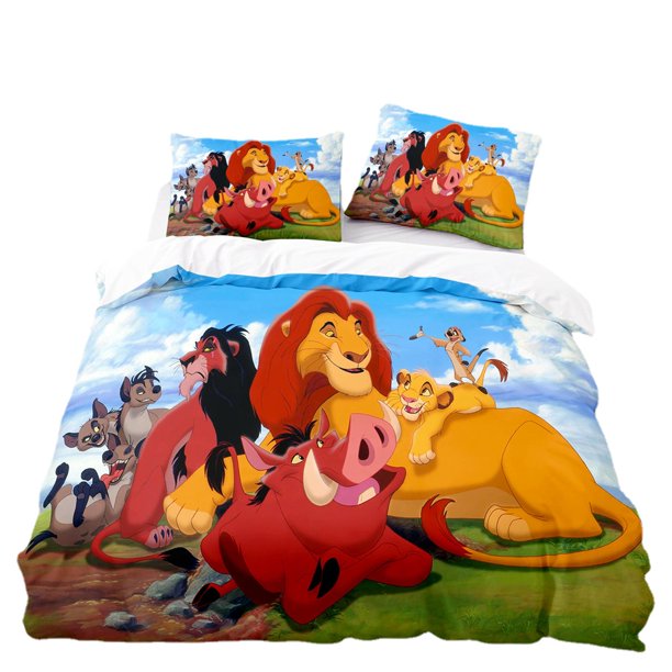 x1686 Bed SheetsLion Simba Duvet Cover Set,Bedding for Adult Kids Bed Set,Game Quilt Cover,Comforter Cover Bedding Set 3-Piece Bedding Set (1 Duvet Cover + 2 Pillow Shams) nj1686