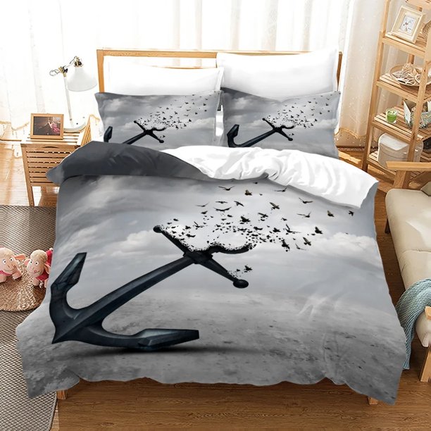 Anchor Bedding Sets New Nautical Ocean Ocean Spirit Duvet Cover Bed Linen with Pillowcase Teens Boys Gift