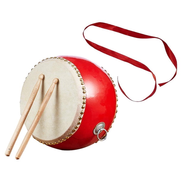 Tambor de cintura, instrumentos de percusión de tambores chinos con baquetas, duradero, Material de música rítmica de aprendizaje temprano para niños, tambor de cintura redonda