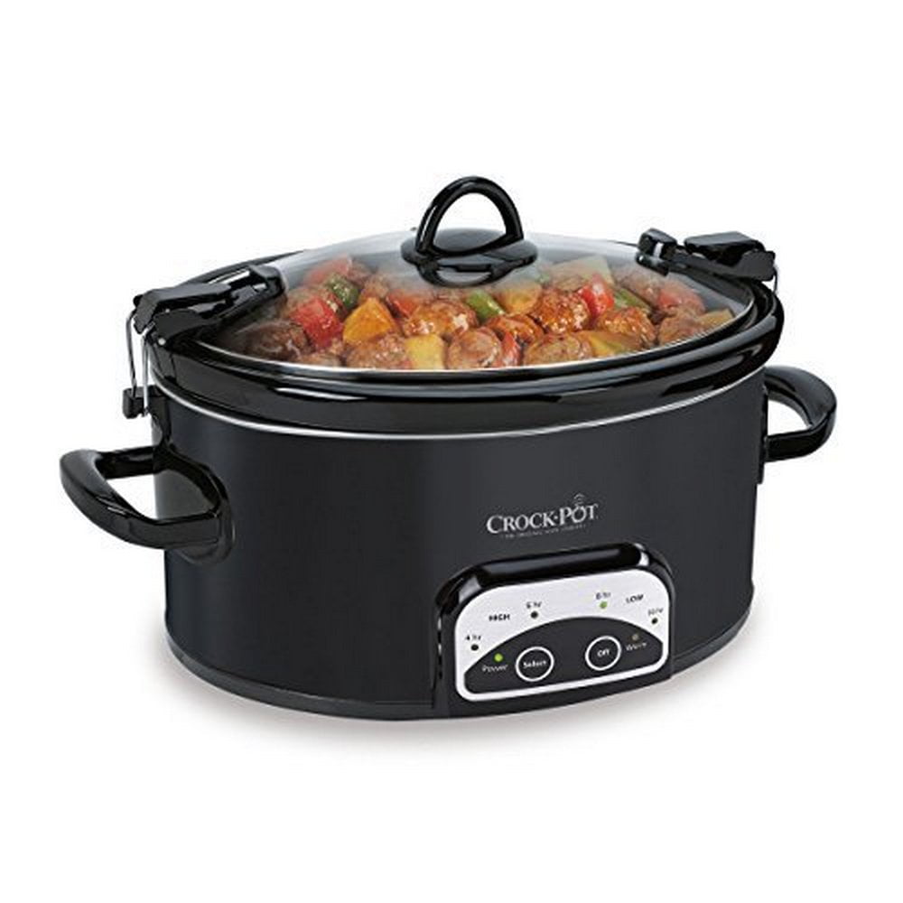 Crock-pot - Olla De Cocción Lenta Programable De 5.7 L, Color Negro