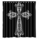 thumbnail image 1 of Cortina de ducha con cruz cristiana ornamentada, juego de cortina de baño con ganchos, tamaño 66 x 72 pulgadas, 1 of 3
