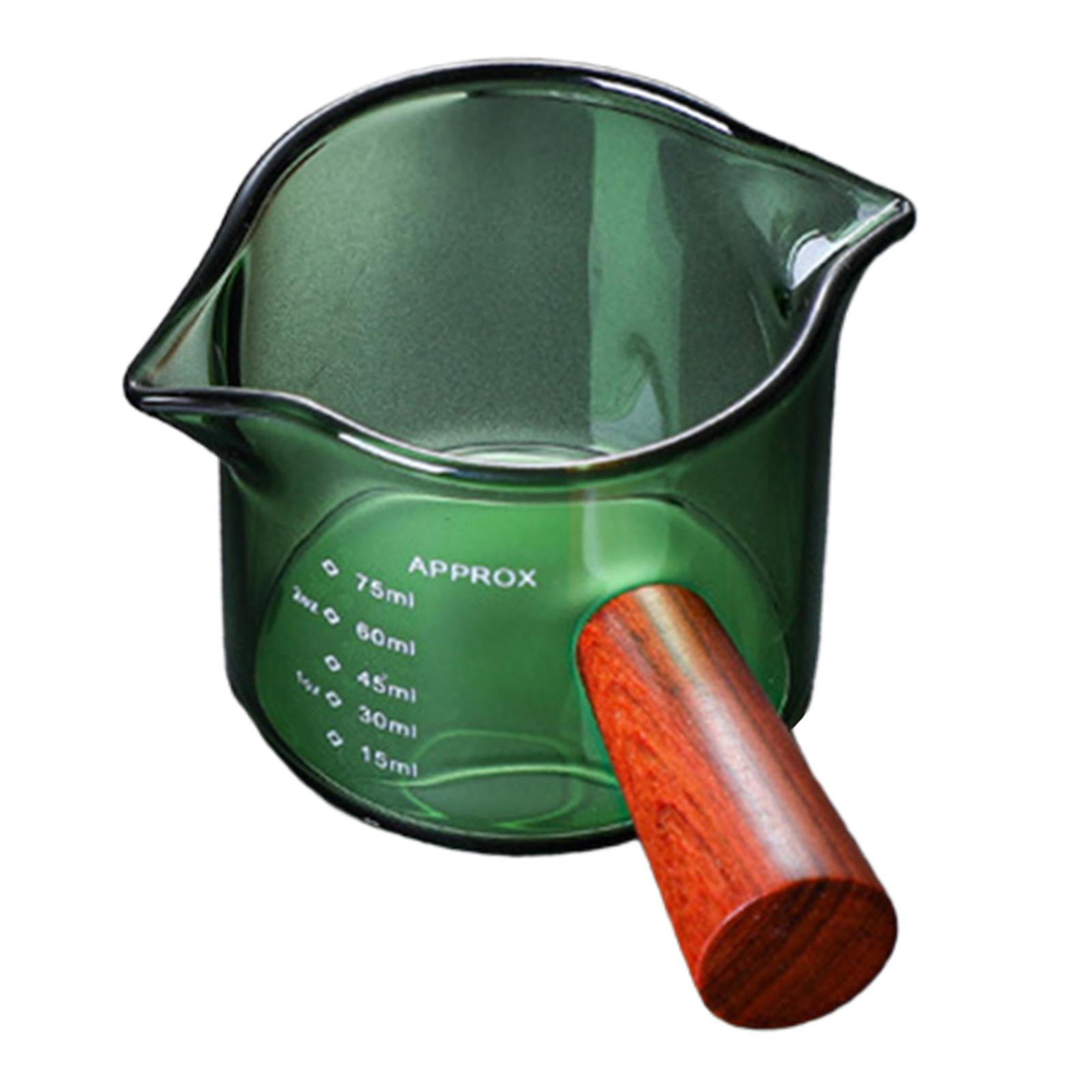 Bothyi - Taza De Espresso De Vidrio Taza De Café De Leche De Doble Boca Taza Medidora De Tiro Verde