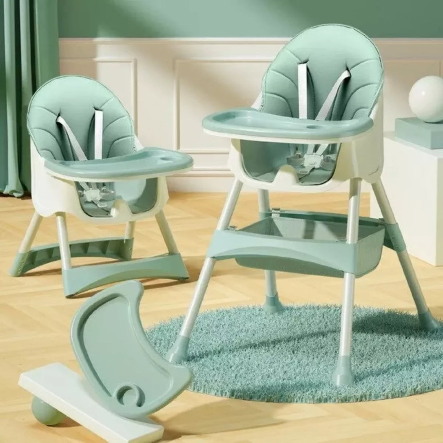 Importclick - Silla Comer Infantil Seguridad 2 En 1 Verde