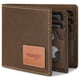 thumbnail image 1 of Billetera Wrangler para hombre, piel auténtica, con bloqueo RFID, doble pliegue, 1 of 6