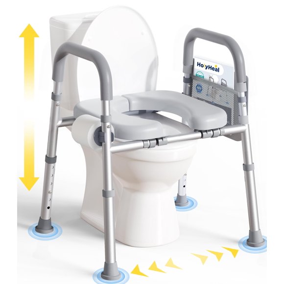 Elevador de Asiento de Inodoro HOLYHEAL con Altura Ajustable y Asas