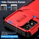 thumbnail image 3 of Funda Resistente para Motorola Moto G Play 5G 2024 con Tapa Deslizante y Protección Militar Rojo, 3 of 6