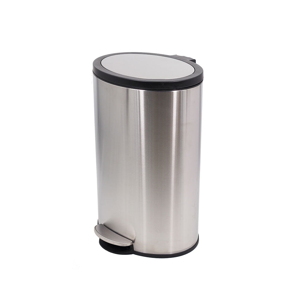 Lorenzini - Basurero Acero Inox. Ovalado Con Pedal 40 Lt